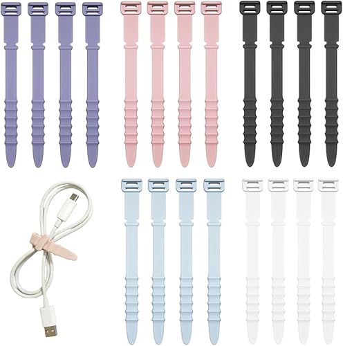 Organizador de cables de datos, organizadores de auriculares de silicona actualizados 2026, bridas de cables de silicona, organizadores de gestión