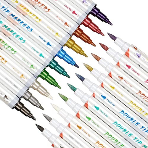 Image of HAWINK Temporary Tattoo Markers for Skin, 10 Body Markers + 56 Large Tattoo Stencils, Dual-End Tattoo Pens Make Bold and Fine Lines ZYH2208001KIT (Pack of 3)