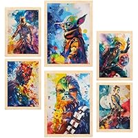 Nacnic Set de 6 Starwars Colorido Cuadros con ilustración de