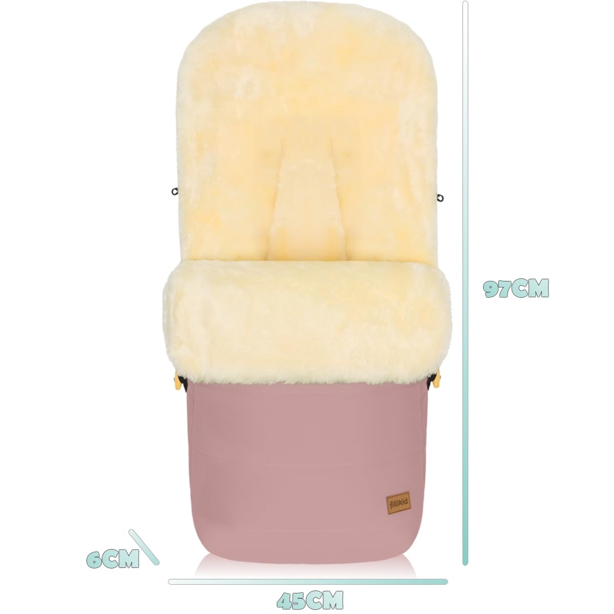 Fillikid Winterfußsack Lammfellfußsack für Kinderwagen Buggy Jogger Rosa