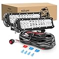 Nilight Led Light Bar 2PCS 12 Inch 72W Spot Flood Combo with Off Road Wiring Harness, 2 years Warranty (ZH030)