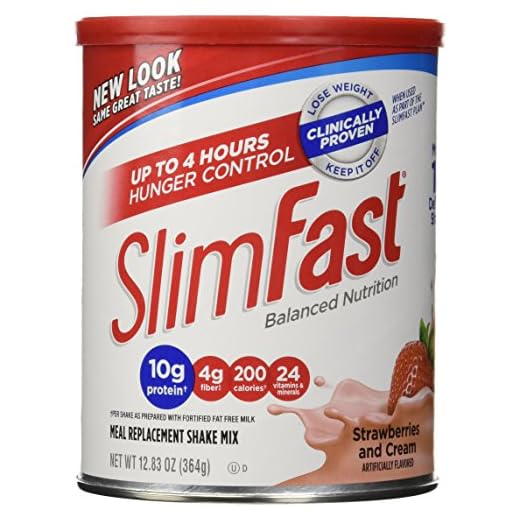 SlimFast Meal Replacement Powder, Original Strawberries & Cream, Weight Loss Shake Mix, 10g of Protein, 14 Servings