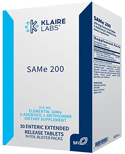 Klaire Labs Same 200 - Hypoallergenic 200 Milligrams S-adenosylmethionine with Enteric Coating to Support Mood, Liver Detoxification & Joints (30 Tablets)