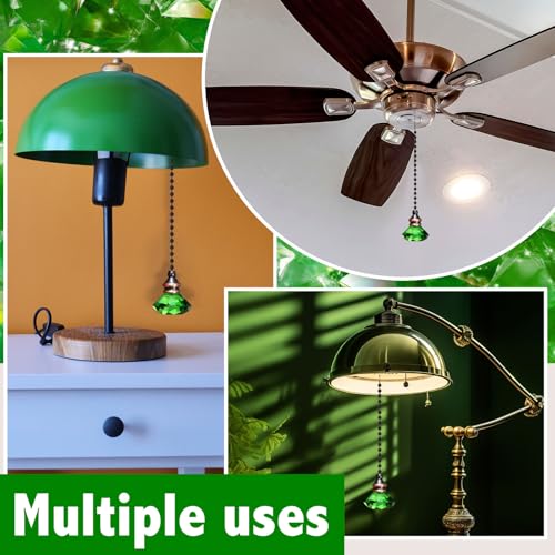 Image of Jovitec 2 Pcs Ceiling Fan Light Pull Chain, Green Color