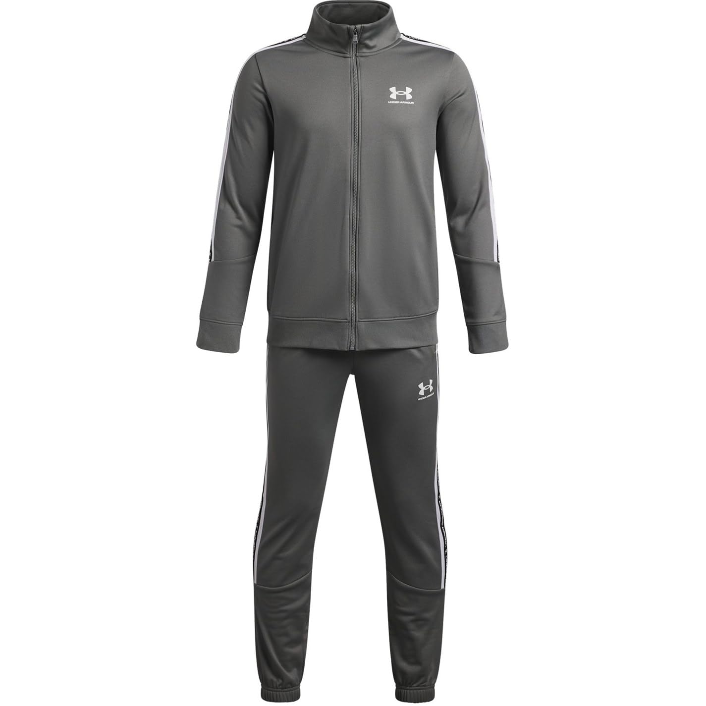Under Armour Kids Icon Tape Fleece Tracksuit Clay Green/White 11-12 Years