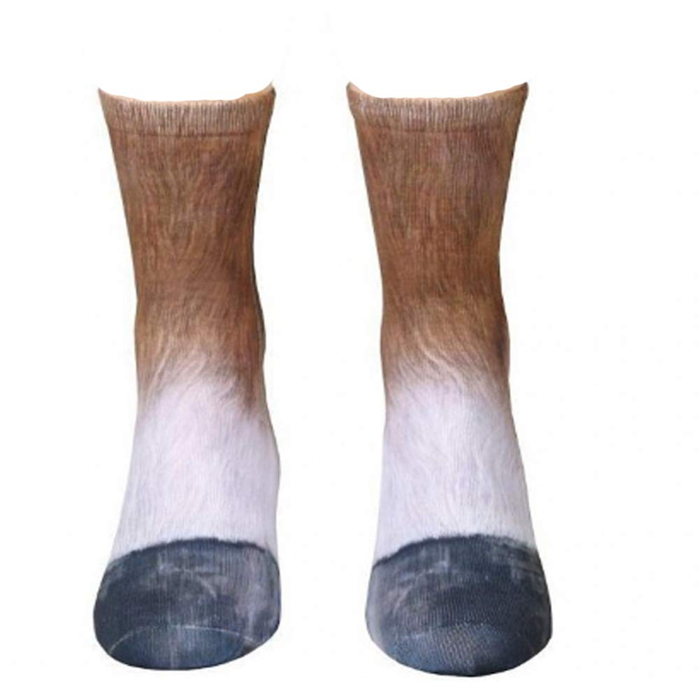 Men Women 3D Print Animal Foot Hoof Paw Print Tube Sock Crew Socks