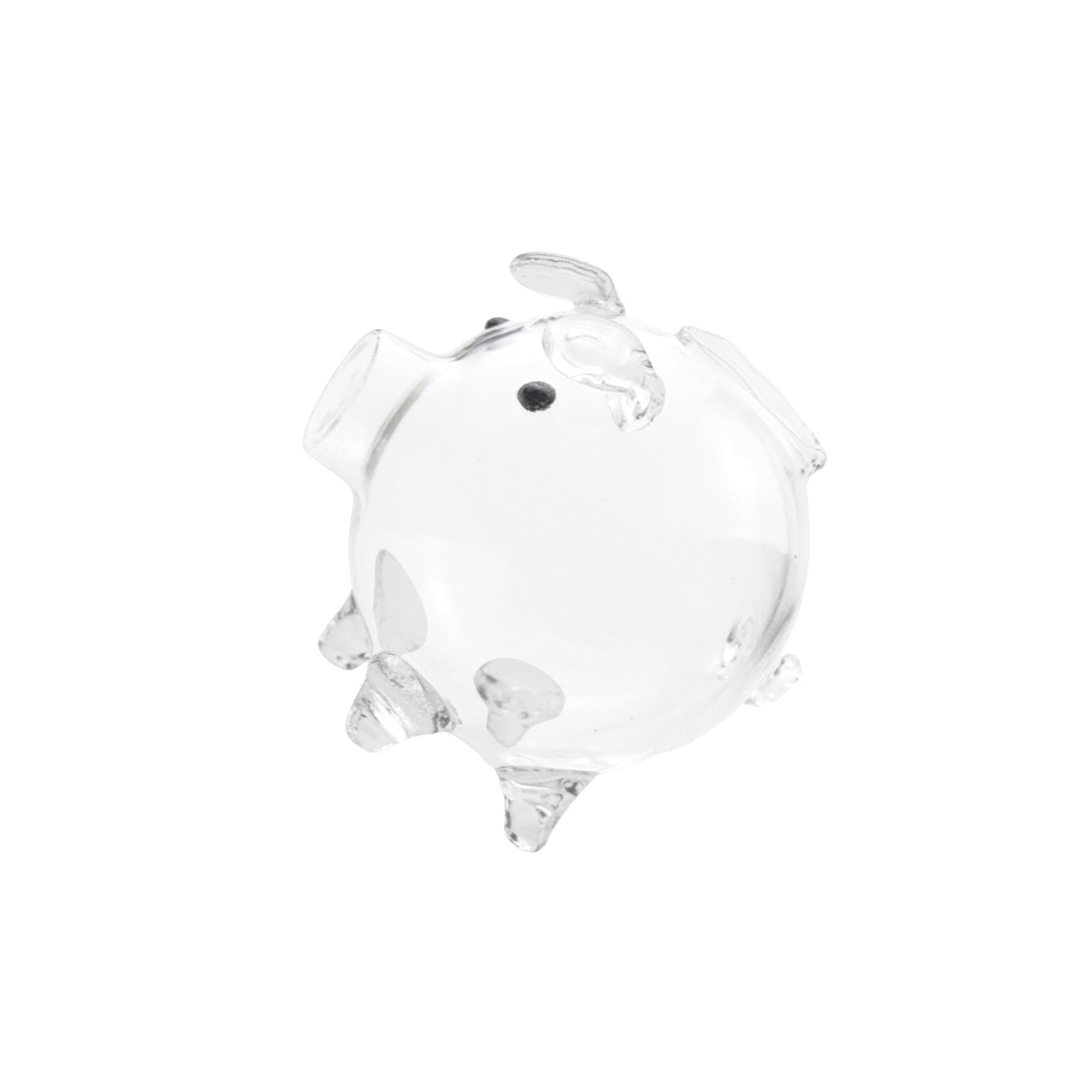 TWISAXC Childrens Money Management Concept Pig Shaped Money Bank Glass Piggy Bank And Build Clr Trust And Affirmation. Novelty Clear Glass Pig Piggy Tiny