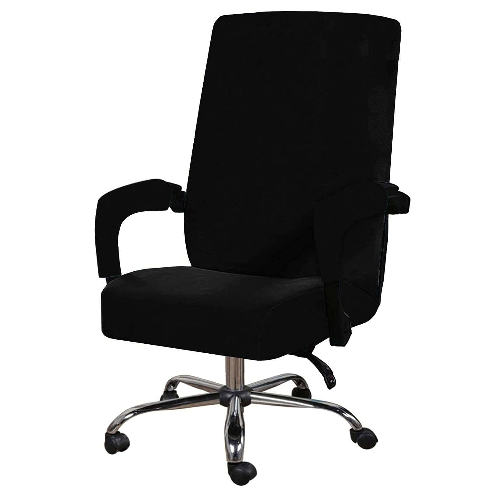 Housses de Chaise de Bureau en Velours Chic et Confortable pour Fauteuil Rotatif