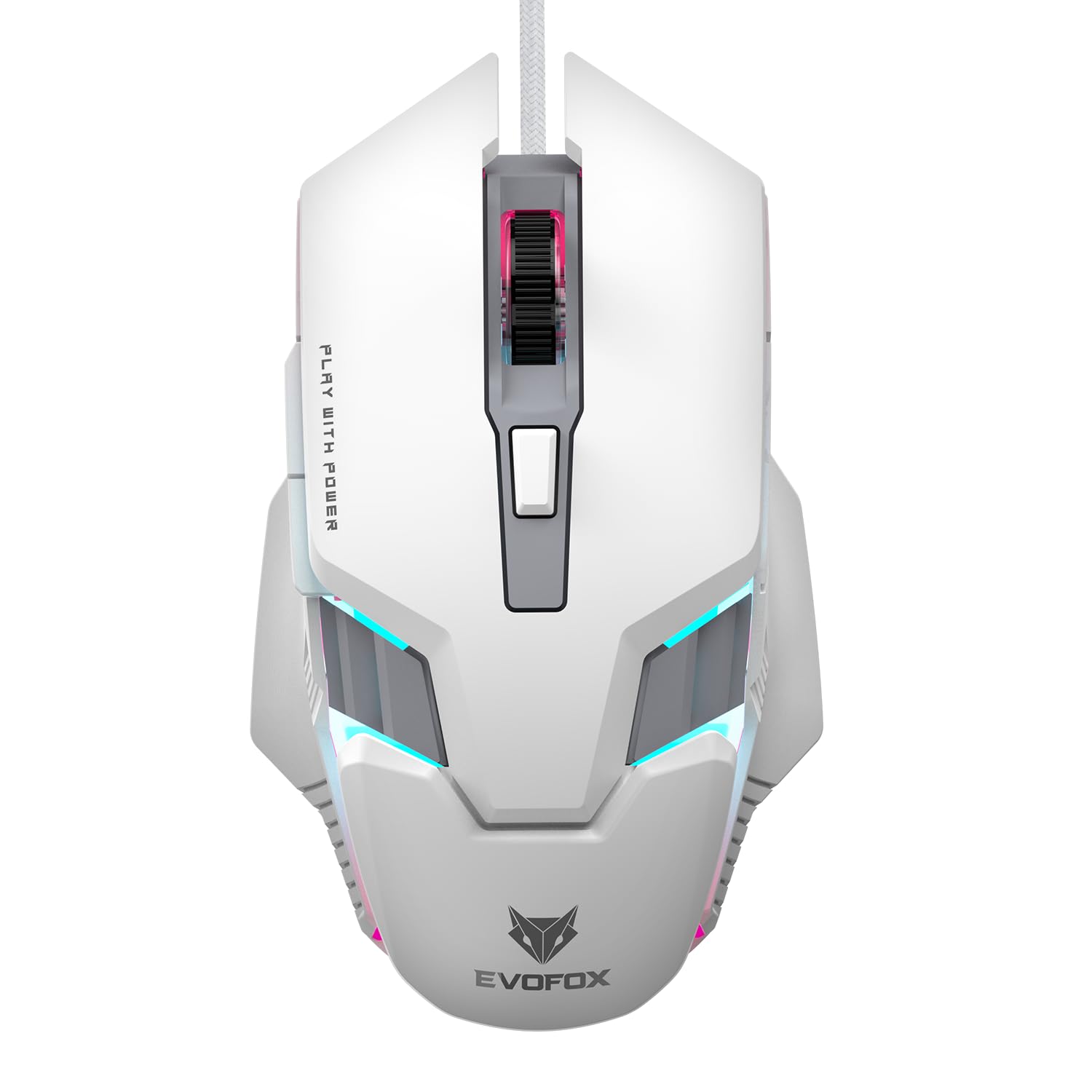 EvoFox Spectre USB Wired Gaming Mouse with Upto 3600 DPI Gaming Sensor | 6 Buttons Design | Upto 7 Million Clicks | 7 Colours Rainbow Lighting with Br...