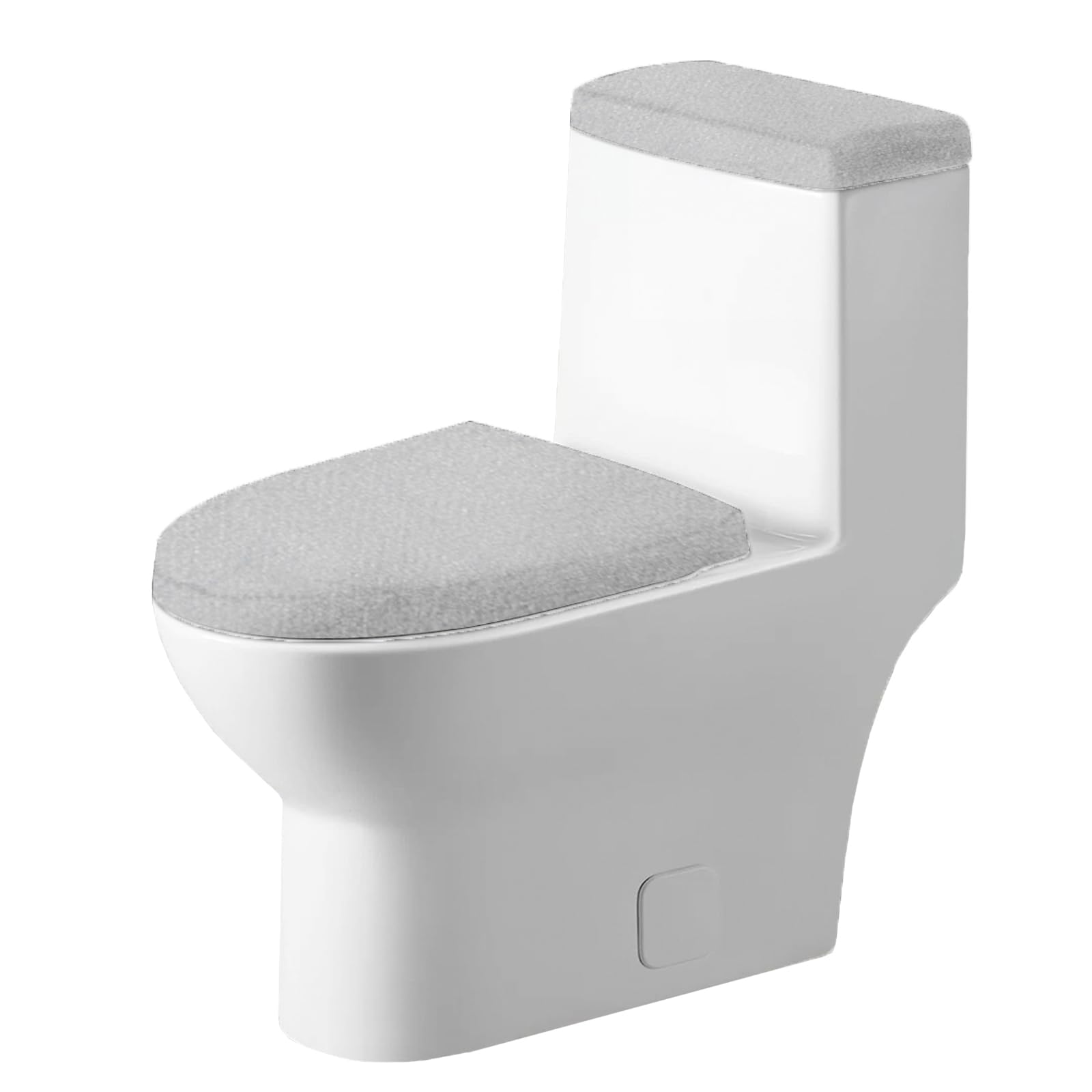 DRBIT Toilet Tank Lid Cover Stretch Velvet Toilet Lid Seat Cover Set Elastic Toilet Covers Set Wear Resistant Toilet Lid Cover and Toilet Tank Lid Cover Machine Wash for Bathroom Home(grey)