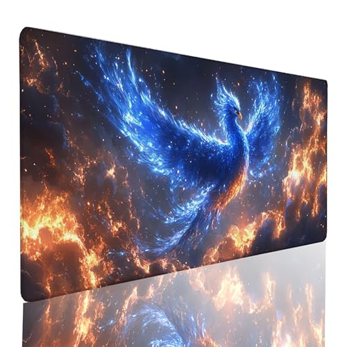 Tapis de souris gaming XXL 700x400mm bleu animal pour bureau
