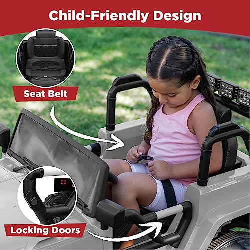 Image of Best Choice Products Jumbo 12V Kids Electric Vehicle Toy Ride On Car with Parent Remote Control for Toddlers, Seat Harness, 65 lb Weight Capacity, Spring Suspension, 3.7 MPH Max Speed - Light Gray