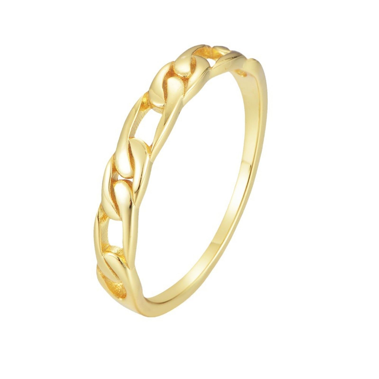 Anillo Eternity de oro blanco de 9 quilates, anillos para parejas sin piedras