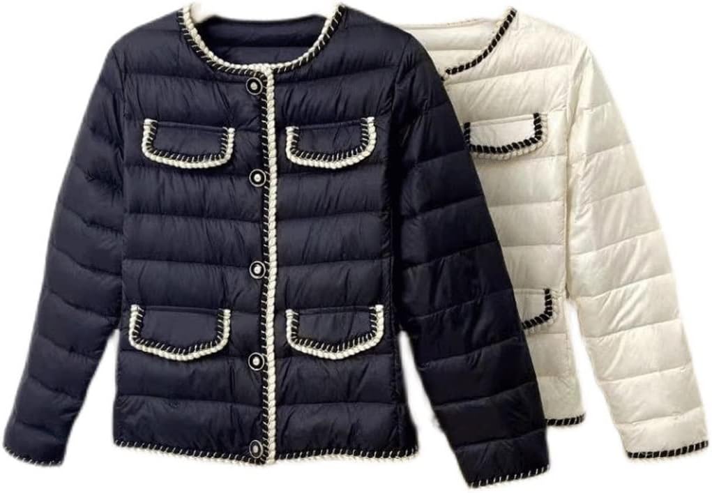 Autumn And Winter Collarless Light Down Jacket Female Short Section Duck Warm Literary Design
