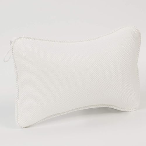 Miniatura 7 de Almohada para reposacabezas de baño, cojín de baño, almohada de apoyo para el cuello, hombros y cabeza con ventosa, almohada blanca para el hogar,
