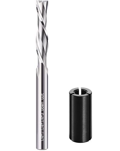 Helovmine Broca de enrutador en espiral de vástago de 14 de pulgada, 2 flautas HRC55, herramienta de fresado en espiral de carburo sólido, diámetro