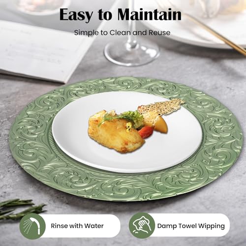 Set de 100 platos reutilizables verdes de 13 pulgadas miniatura 6
