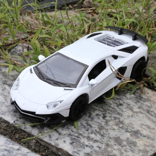 Image of 132 Lamborgini Toy Car for Kids Diecast Metal Car Scale Model LP750 Light Sound Pullback Openable Door