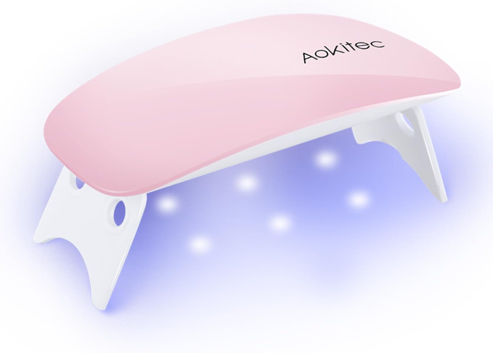 Aokitec Mini UV LED Nail Lamp, Portable Gel Light Mouse Shape Pocket Size Nail Dryer with USB Cable for All Gel Polish(Pink)