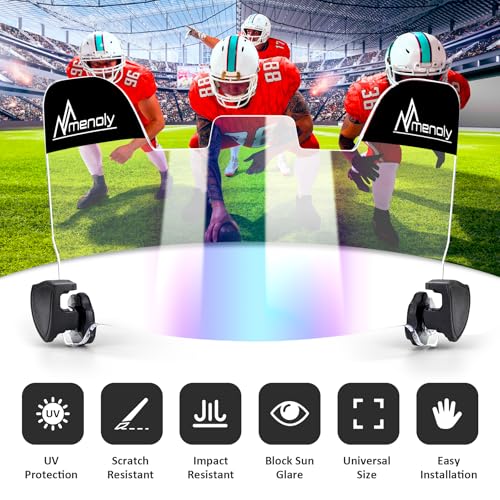 MENOLY Football Visor, Youth Football Helmet Visor, Scratch Resistant, UV Block, Facial Protection Visor for Football Helmet
