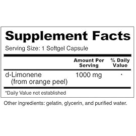 Wellness Resources High Potency d-Limonene Capsules 1000mg, 120 Capsules - Orange Peel Extract for Digestive Health, Heartburn, Acid Reflux, Detoxification