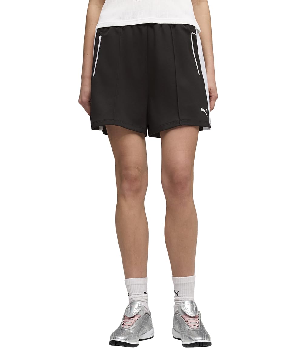 puma | T7 Women's Relaxed Pinstuck Shorts | Black | M-picture-34
