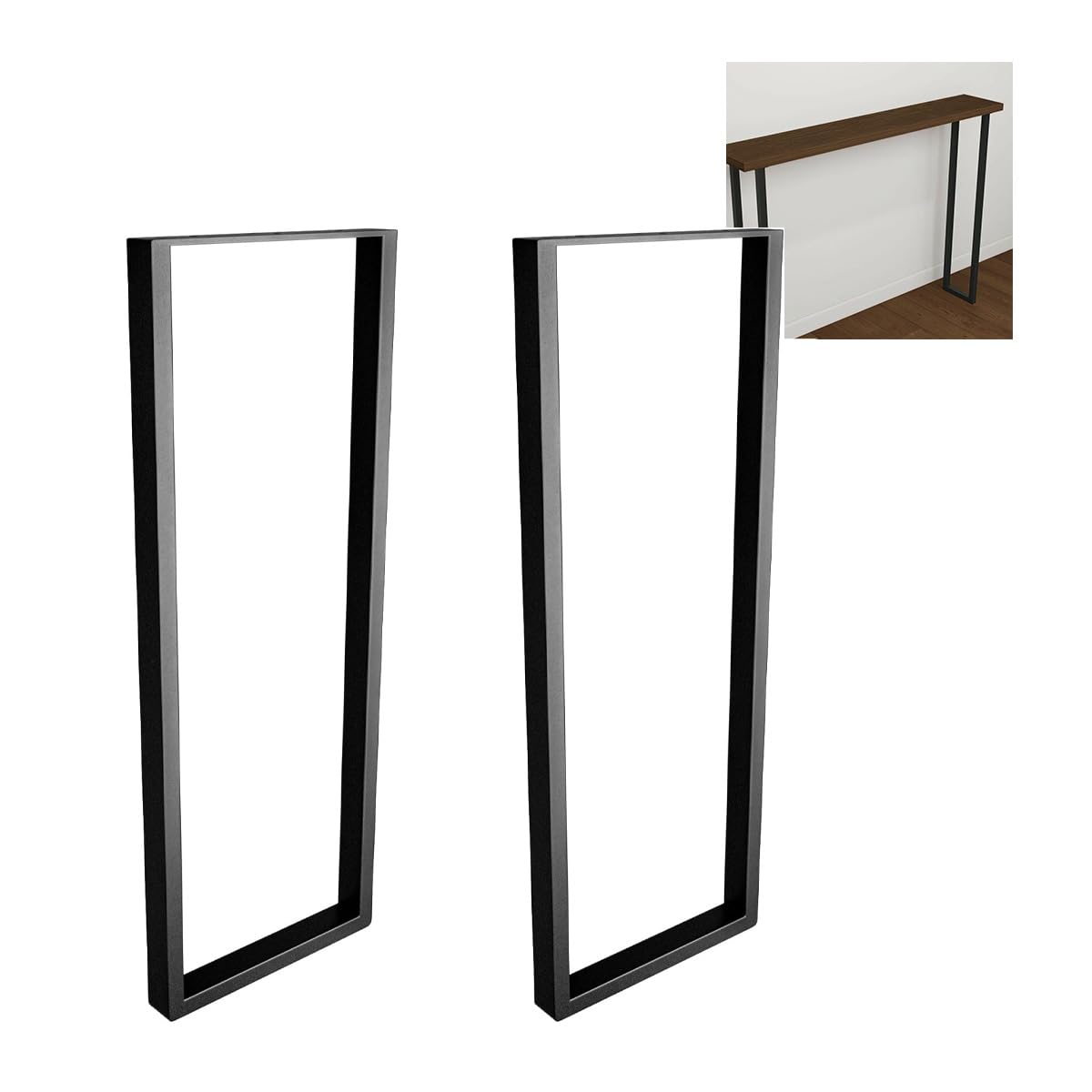 Amig - Juego de 2 Patas para Mesas de Recibidor o Entrada - Set de Patas para Mesa de Estilo Industrial - Material: Acero - 800 x 300 x 40 mm - Resistencia y Durabilidad - Acabado en Negro Mate