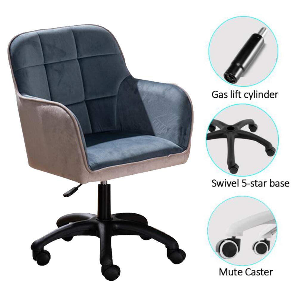 Ergonomiczne obrotowe krzesło biurowe z regulowaną wysokością podłokietnikami i cichym kółkiem pokrowiec z mikrozamszu, meble do domu / biura do sypialni