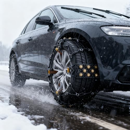 Cadenas para neumáticos para conducir seguro en montaña y nieve suave 2