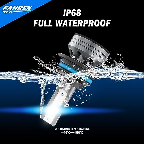 Image of FAHREN 9007 /HB5 Light Bulbs, 50000LM Upgraded Brightness, 6500K White HB5 High Low Beam with Cooling Fan, 1:1 Halogen Size Plug-N-Play Installation, IP68 Waterproof, Pack of 2