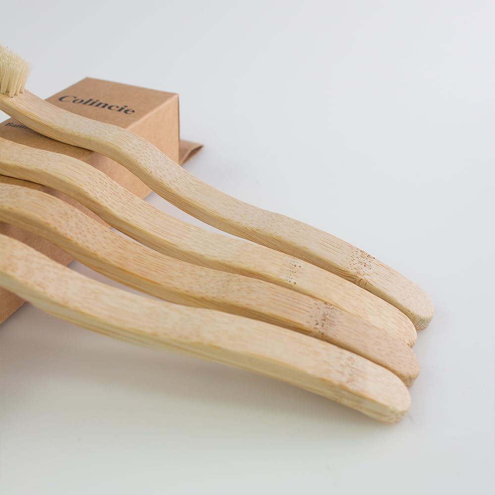Cepillo de dientes de cerdas de jabalí y bambú, pelo de jabalí compostable y cepillo de dientes de madera ecológico, cero residuos (4)
