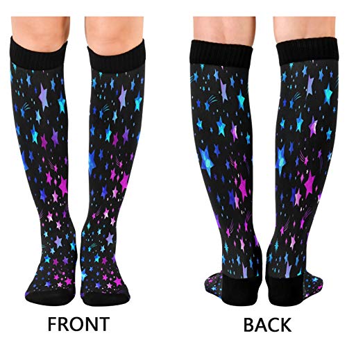 Nander Mexican Serape Blanket Stripes Compression Socks Women Men Knee High Stockings for Sports,Running,Travel 1Pair2