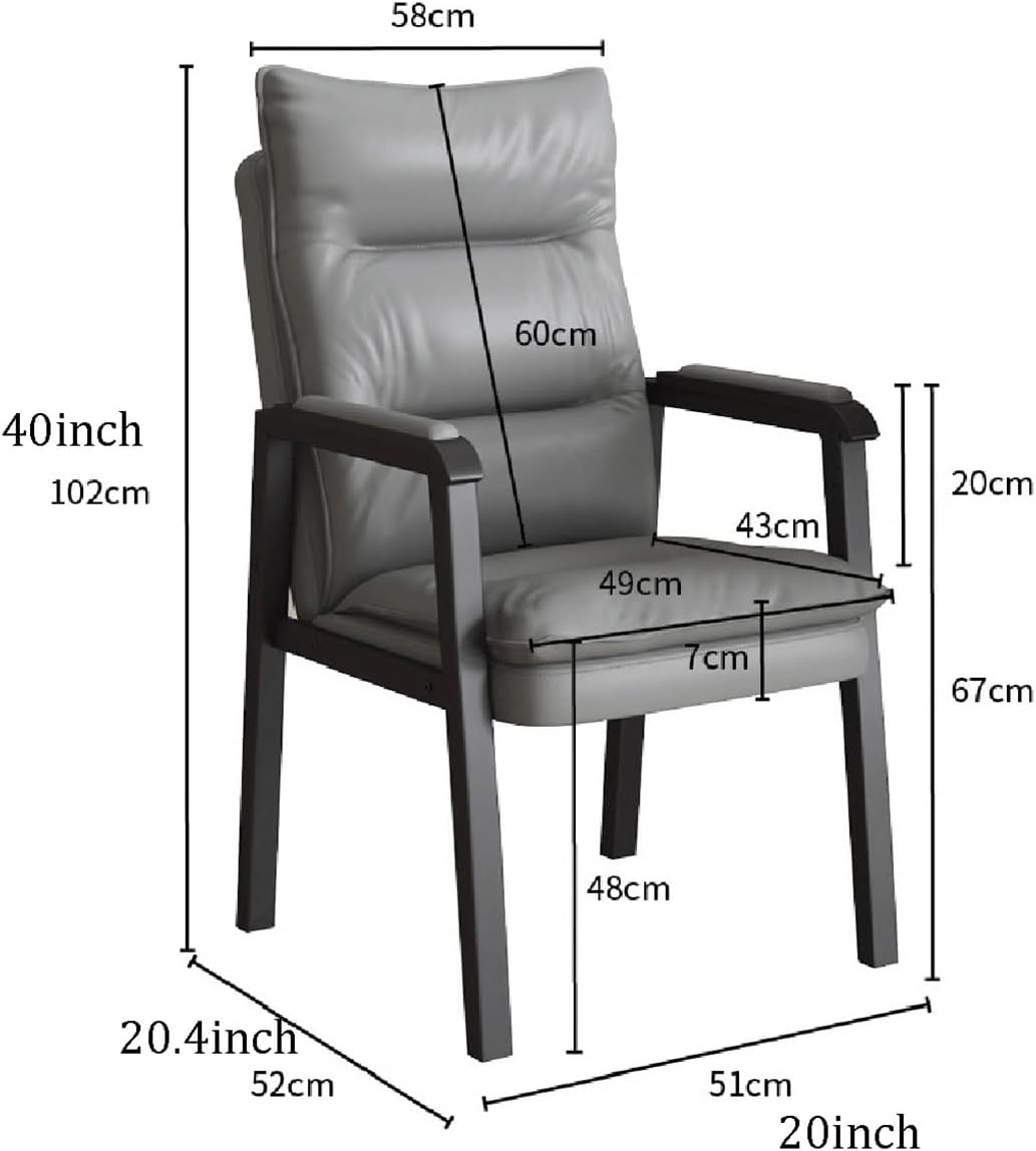 人間工学に基づいたアクセントチェア（レザー製・金属脚） ハイバックレザーオフィスチェア 応接室・会議室用ゲストアームチェア 待合室用