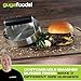 Guga Foods- Adjustable Burger Press, Stainless Steel Hamburger and Smashed Burger Press, Patty Maker for Grilling and Griddle, 3 Size Patties, Wooden Handle