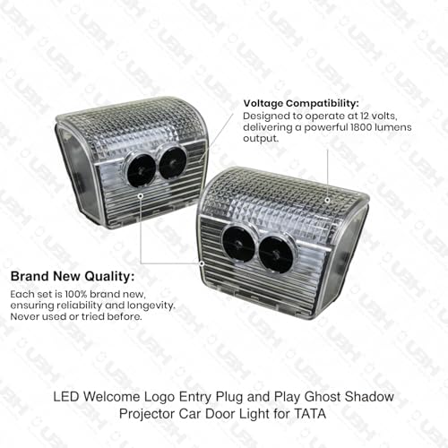 Image of ubh LED Welcome Logo Entry Plug and Play Ghost Shadow Projector Car Door Light for Ta-ta 2 Pieces