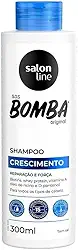 Salon Line, Shampoo, SOS Bomba, Crescimento, Reparação e Força - Todos os Tipos de Cabelos, 300 ml