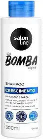 Salon Line, Shampoo, SOS Bomba, Crescimento, Reparação e Força - Todos os Tipos de Cabelos, 300 ml