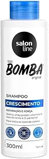 Salon Line, Shampoo, SOS Bomba, Crescimento, Reparação e Força - Todos os Tipos de Cabelos, 300 ml