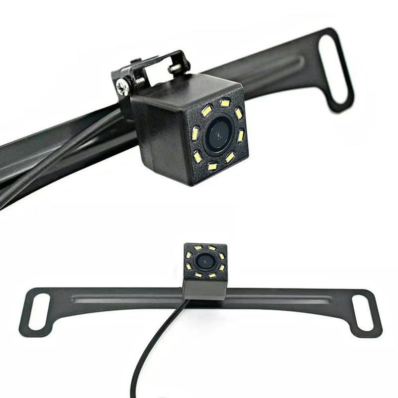 Image of Black Universal Vehicle Backup Camera License Plate Bracket, Installation Holder for Car Rear View Camera Reverse Cameras Vehicle Backup Cameras Car Safety and Security