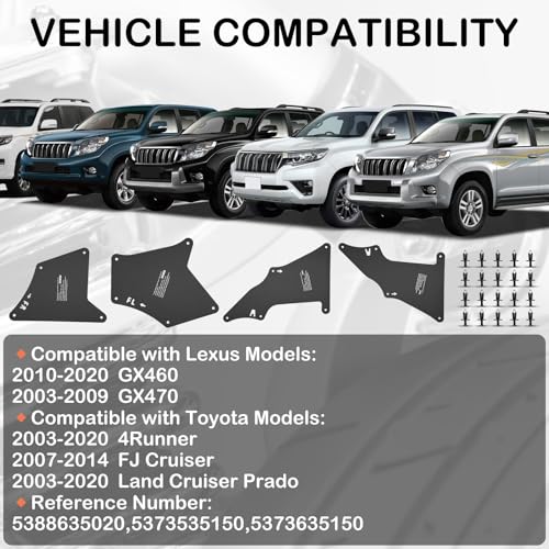 Image of Durable Fender Liners & Splash Guards for Toyota 4Runner (2003-2009), FJ Cruiser, GX460 & Land Cruiser Accessories(2nd 4runer)