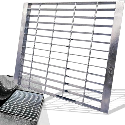 Image of Galvanized Steel Drain Grate with Lip, Channel Cover 18x18 in