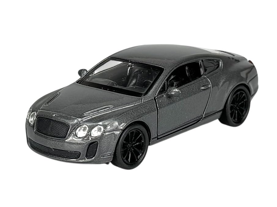 Welly Model Car Compatible with Bentley Continental GT Coupe Silver Grey ca 1/34-1/39 Model Metal Auto Die Cast New in Box