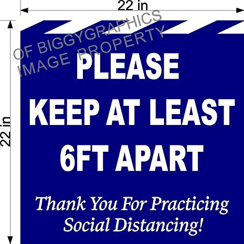 Floor Decal Please Keep 6FT Apart for Social DISTANCING 22" x 22" for Indoor USE (1)
