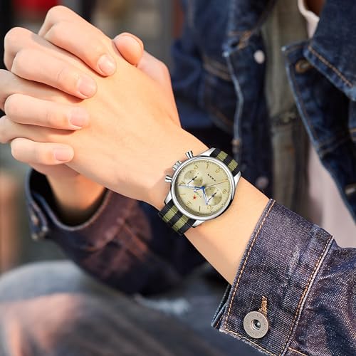 Image of HEMUDU Seagull 1963 ST19 Movement 40mm 38mm Mechanical Chronograph Sapphire Movement Swan Neck Men Watch