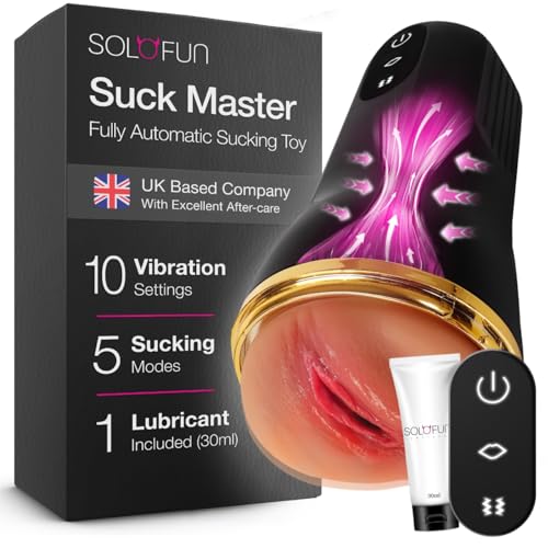 Automatic Sucking Male Sex Toys for Men SoloFun Ultra Automatic Male Masturbator 10 Vibration & 5 Sucking Modes Realistic 3D Internal Texture for Penis Stimulation