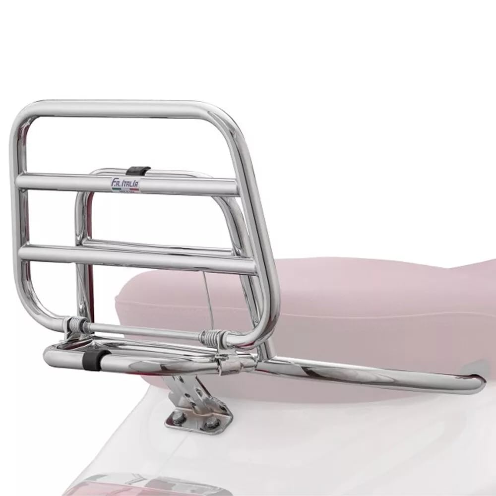 Portapacchi cromato Compatibile con Vespa 50 125 150 Primavera Sprine 2013 2024 Posteriore Ribaltina