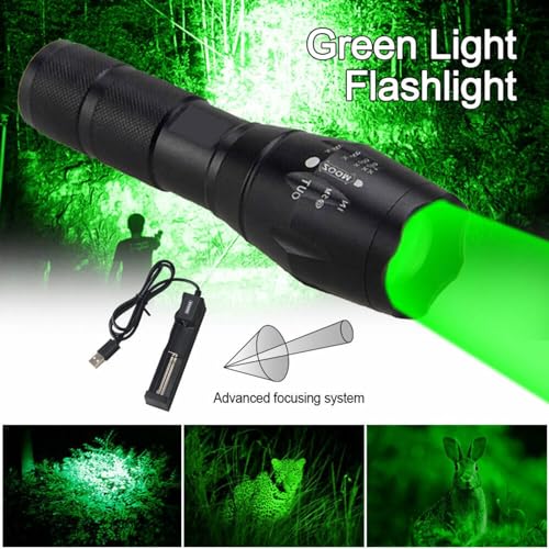 XLENTGEN 300 Yard Green Hunting Light Kit Zoomable Rechargeable with Switch - image 4