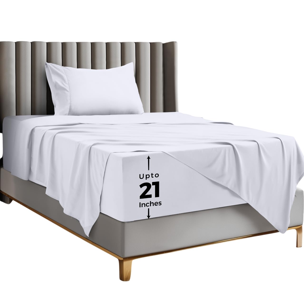 Utopia Bedding Twin Sheet Set, Soft Microfiber 3 Piece Hotel Luxury Bed Sheets for Women Men