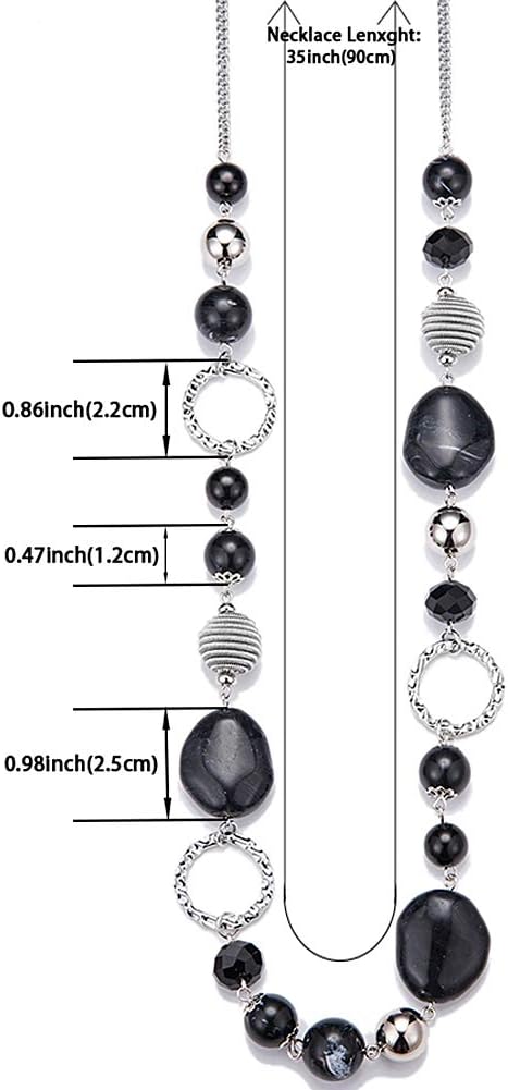 PEARL&CLUB Long Beaded Necklaces For Women - Sweater Chain Fashion Jewelry Necklace Gifts For Women - Image 3