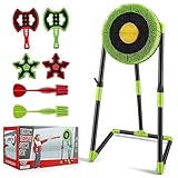 Gioco di lancio dell'ascia - Set di bersagli da giardino con supporto, 8 asce in schiuma, stelle ninja e freccette - Gioco di lancio di carnevale per bambini e adulti - Giochi di feste divertenti